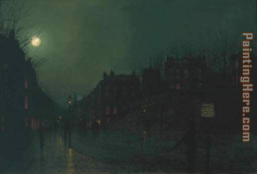 John Atkinson Grimshaw View of Heath Street by Night